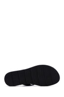 Women's Black Double Buckled Stoned Slippers | Derimod