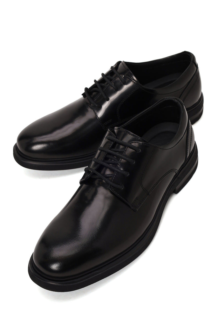 Male Black Lace-Up Leather Casual Shoes