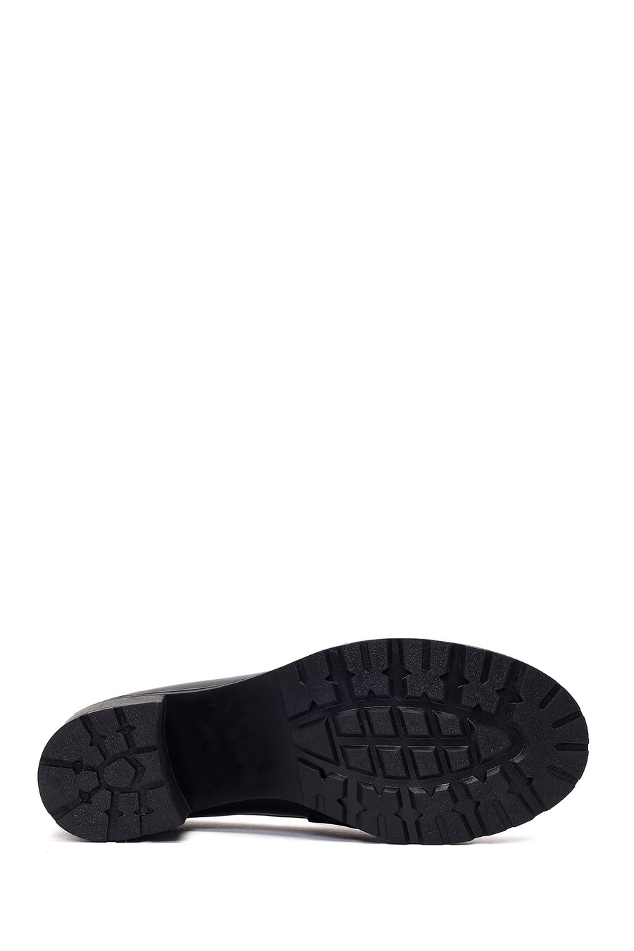 Kadın Siyah Kalın Topuklu Deri Loafer