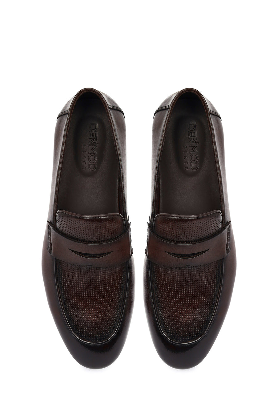 Derimod Black Erkek Kahverengi Deri Klasik Loafer