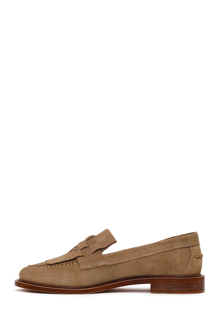 Woman Mink Tasselled Suede Leather Loafer