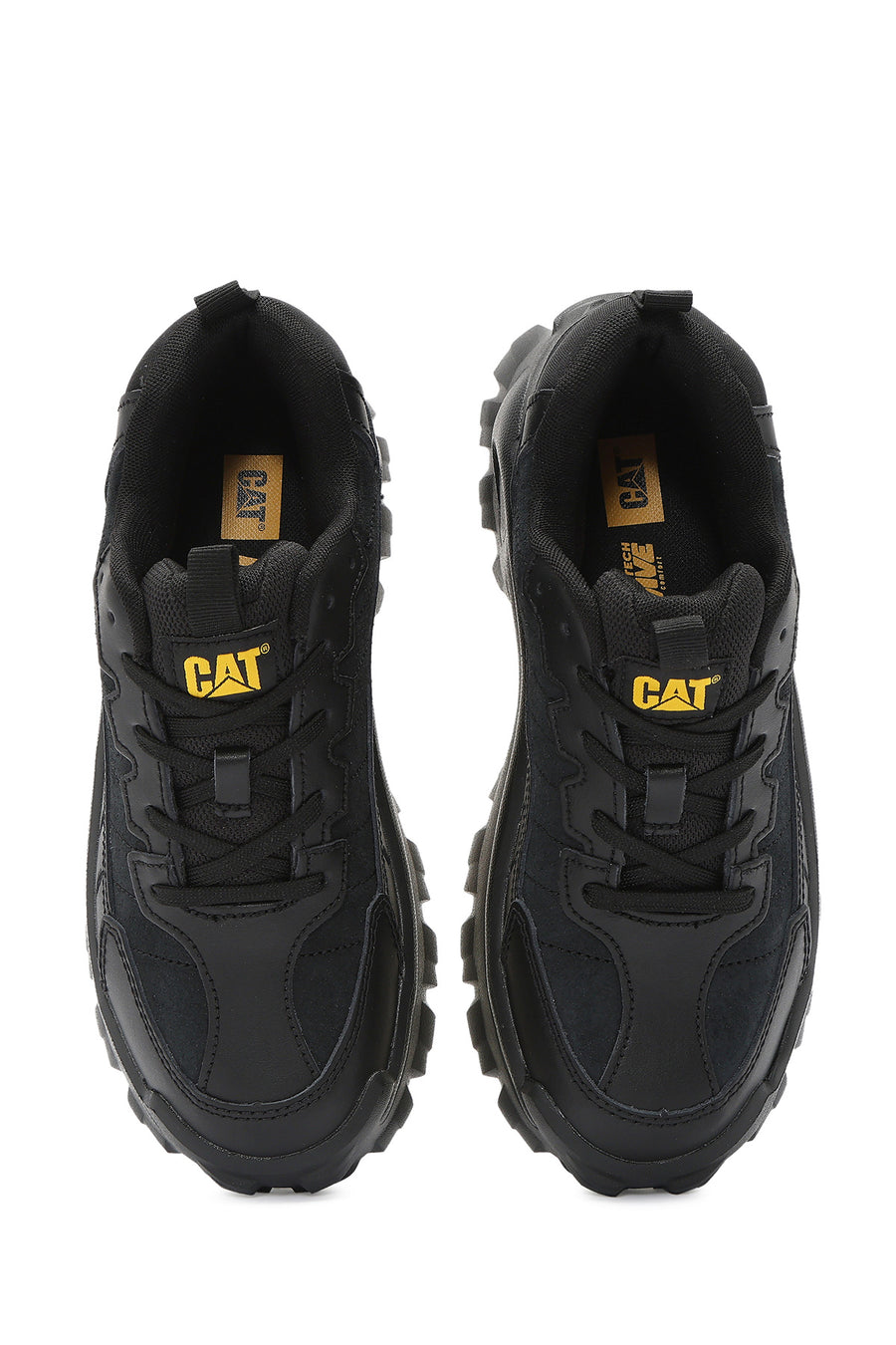 Caterpillar Erkek Siyah Intruder Essential Bağcıklı Kalın Tabanlı Deri Sneaker
