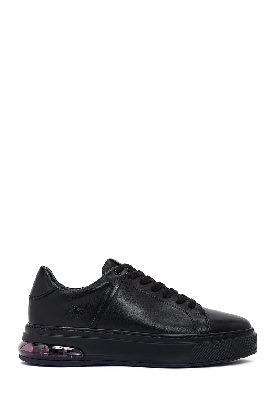Erkek Siyah Bağcıklı Kalın Tabanlı Deri Sneaker 25WFD630918 | Derimod