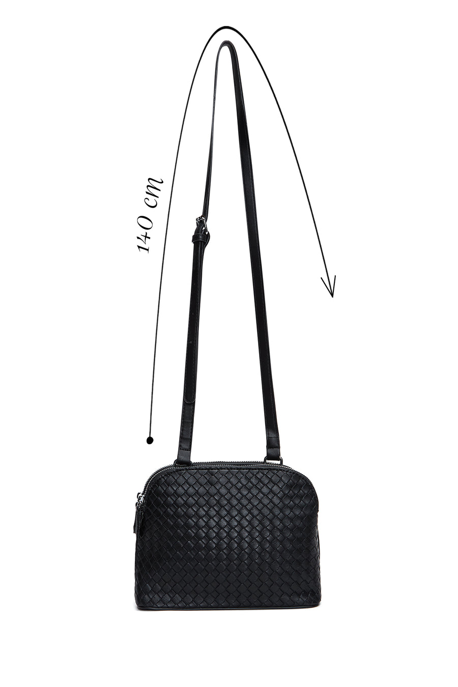 Women's Black Knitted Crossbody Bag