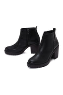 Women's Black Zippered Chunky Heel Boots | Derimod