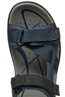 Geox Men's Navy Blue U Terreno + Grip B Te + Nbk Sy Double Strap Fabric Sandals | Derimod