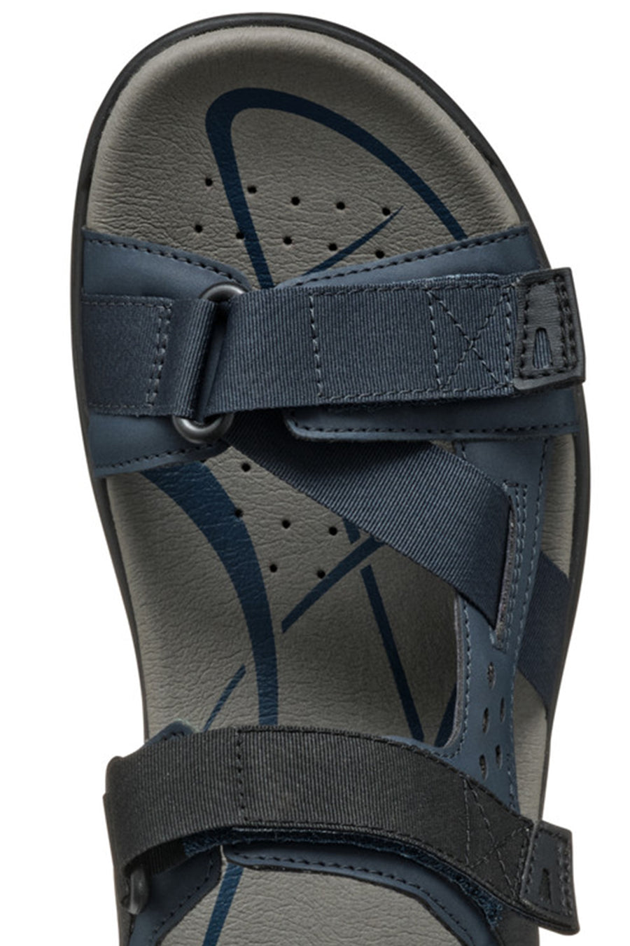 Geox Men's Navy Blue U Terreno + Grip B Te + Nbk Sy Double Strap Fabric Sandals
