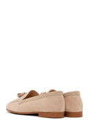 Woman Beige Tasselled Suede Loafer | Derimod