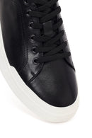 Erkek Siyah Bağcıklı Deri Sneaker | Derimod