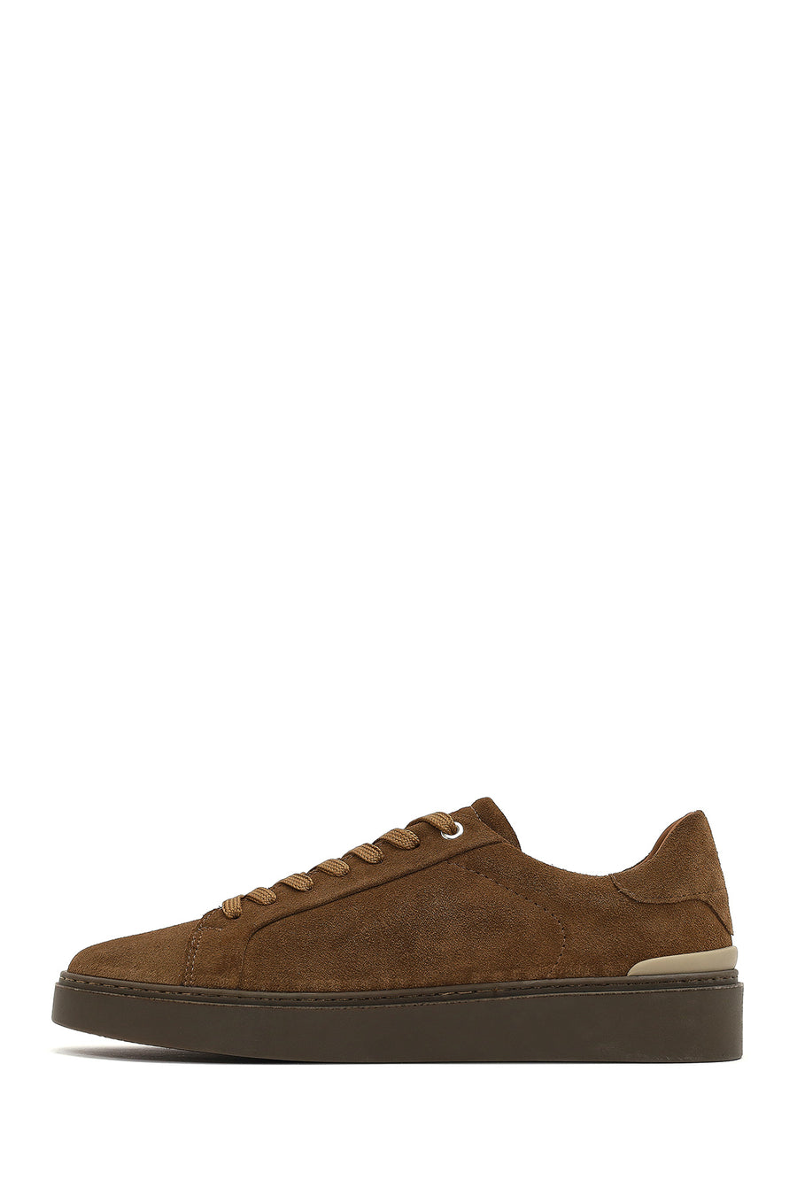 Men's Tan Lace-Up Leather Sneaker
