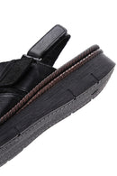 Kadın Siyah Deri Comfort Sandalet | Derimod