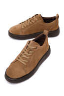 Male Brown Lace-Up Thick-Soled Suede Leather Sneaker | Derimod