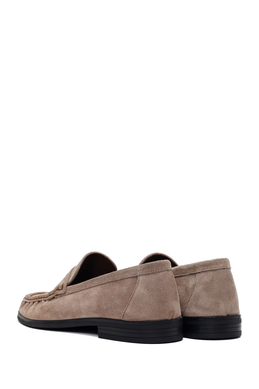 Erkek Gri Süet Deri Casual Loafer