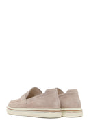 Male Beige Suede Leather Casual Loafer | Derimod