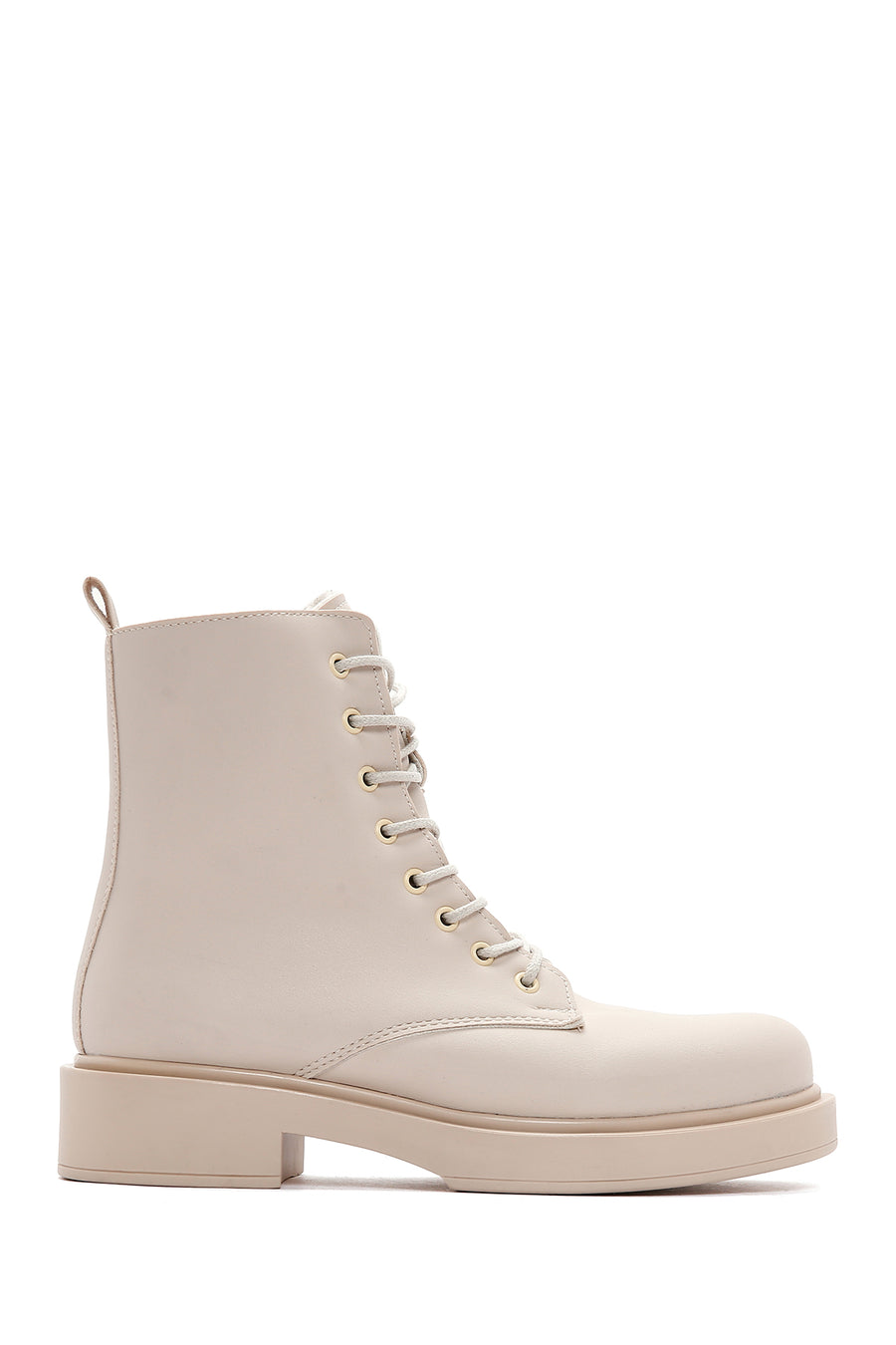 Women's Cream Zippered Boots 23WFE200818 | Derimod