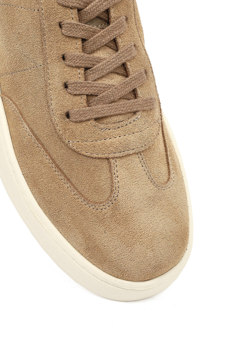 Male Beige Lace-up Suede Leather Sneaker