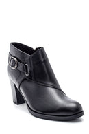 Women's Black Leather Heeled Boots | Derimod