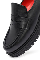 Derimod Gritti Kadın Siyah Deri Maskülen Loafer | Derimod