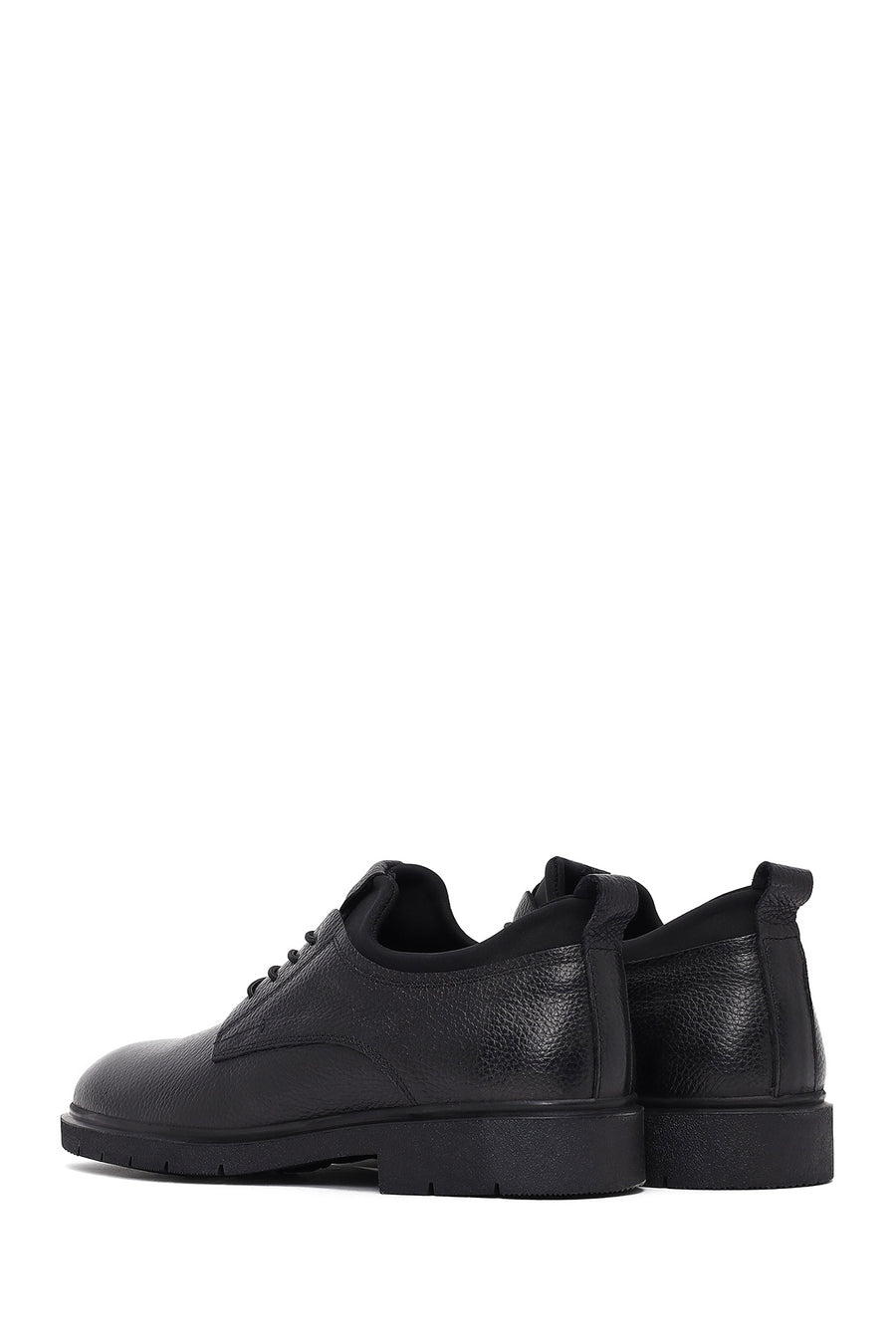 Male Black Lace-up Leather Casual Shoes