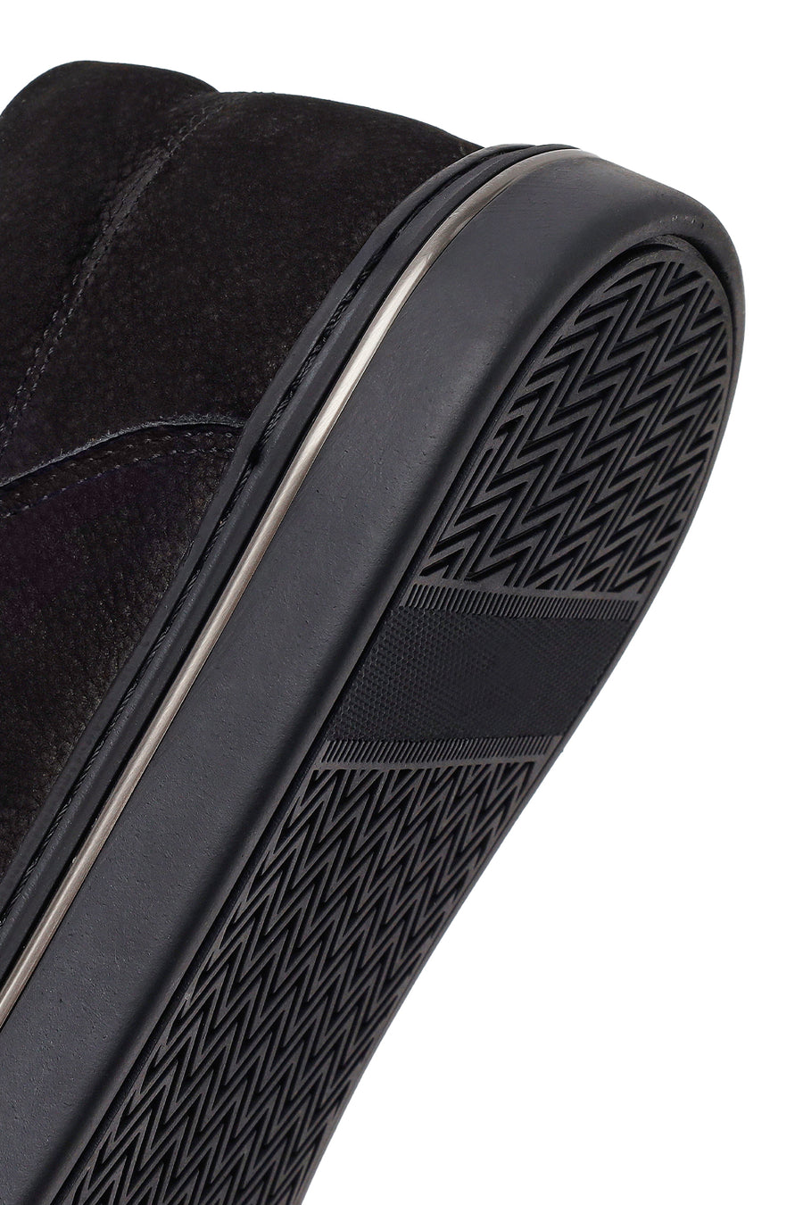 Erkek Siyah Bağcıklı Nubuk Deri Casual Sneaker