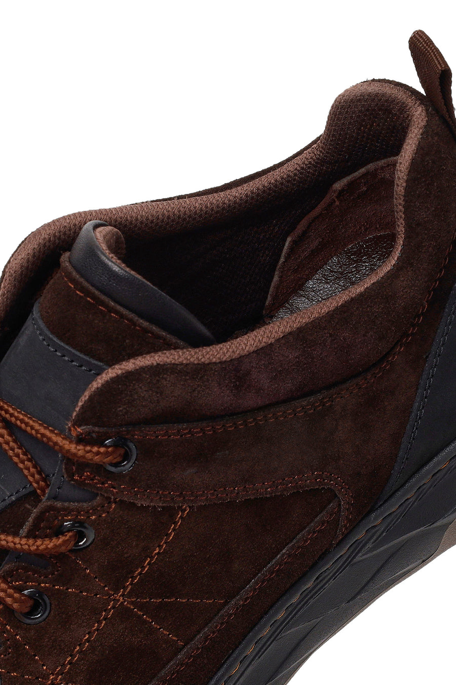 Male Brown Lace-up Thick-soled Suede Leather Sneaker