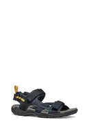 Geox Men's Navy Blue U Terreno + Grip B Te + Nbk Sy Double Strap Fabric Sandals | Derimod