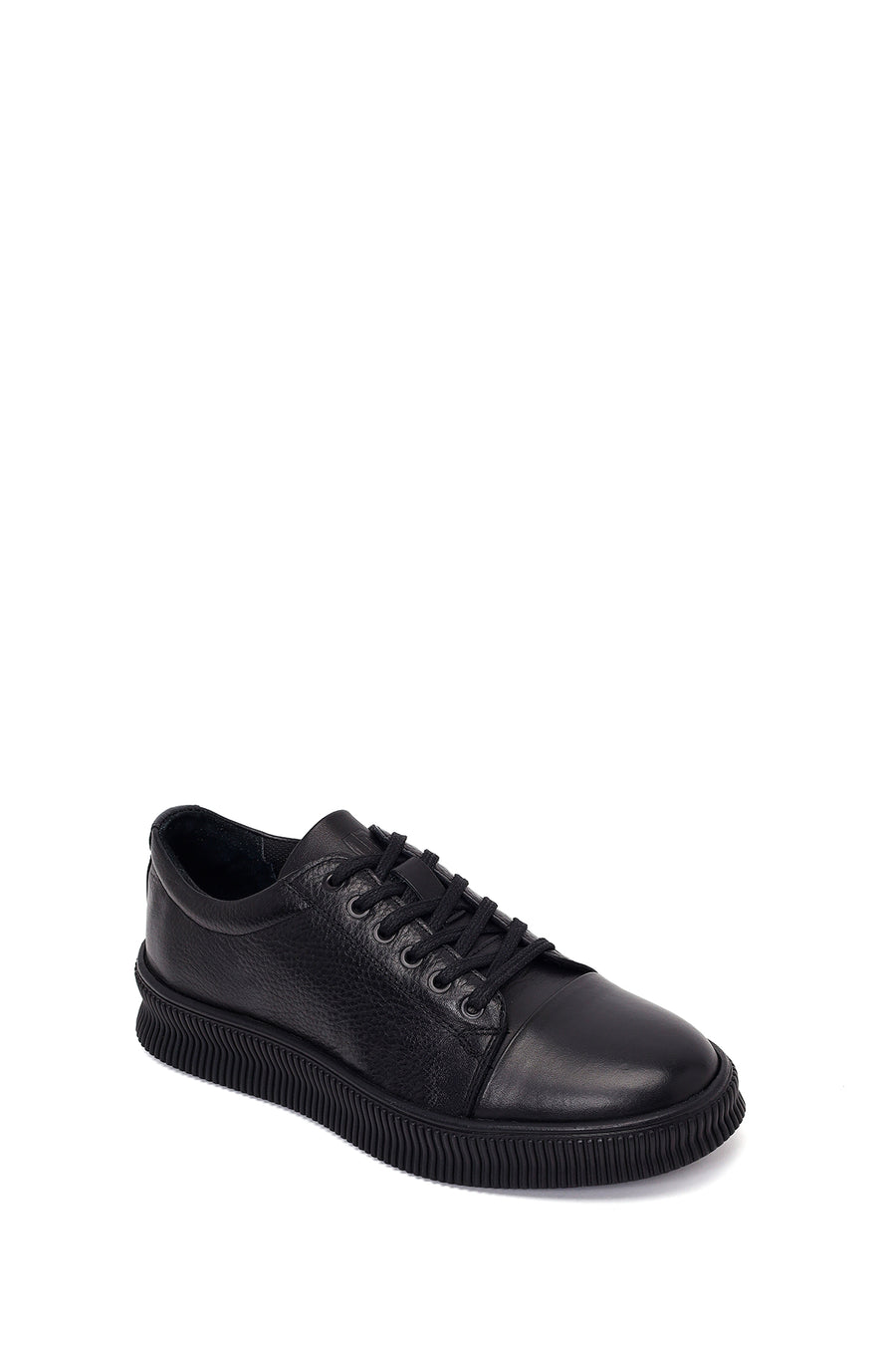 Male Black Lace-up Leather Sneaker