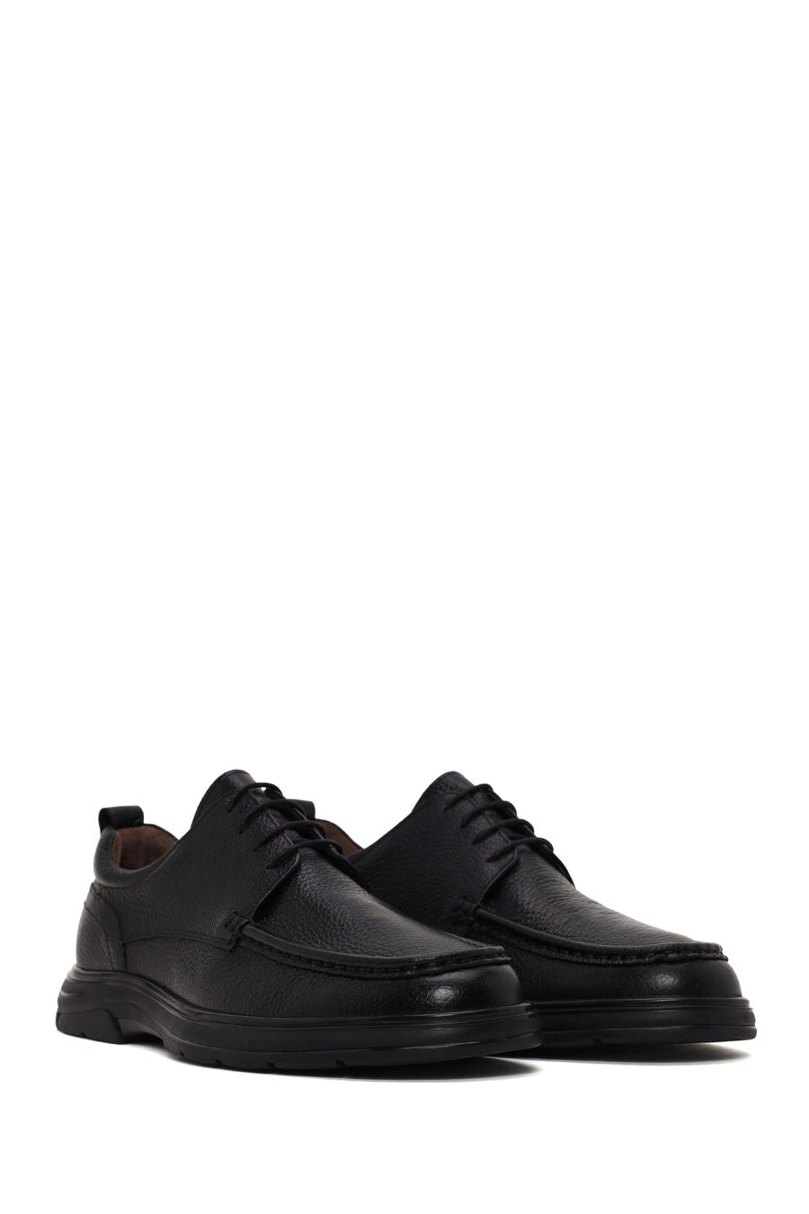 Male Black Lace-Up Leather Casual Shoes