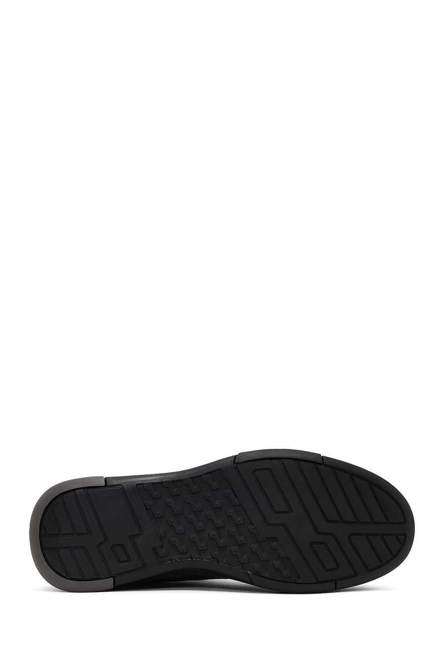 Erkek Siyah Kalın Tabanlı Deri Sneaker