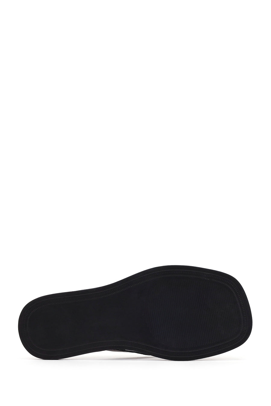 Woman Black Leather Flip-Flops