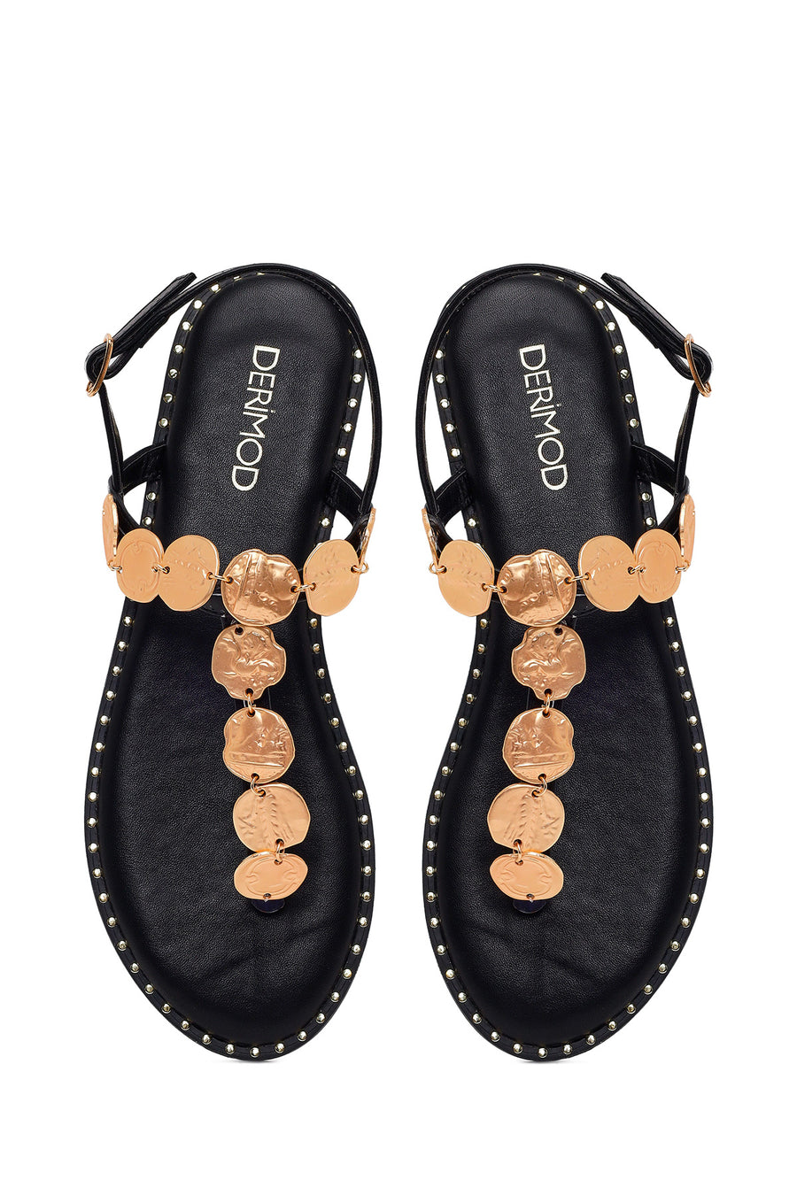 Kadın Siyah Taşlı Parmak Arası Sandalet