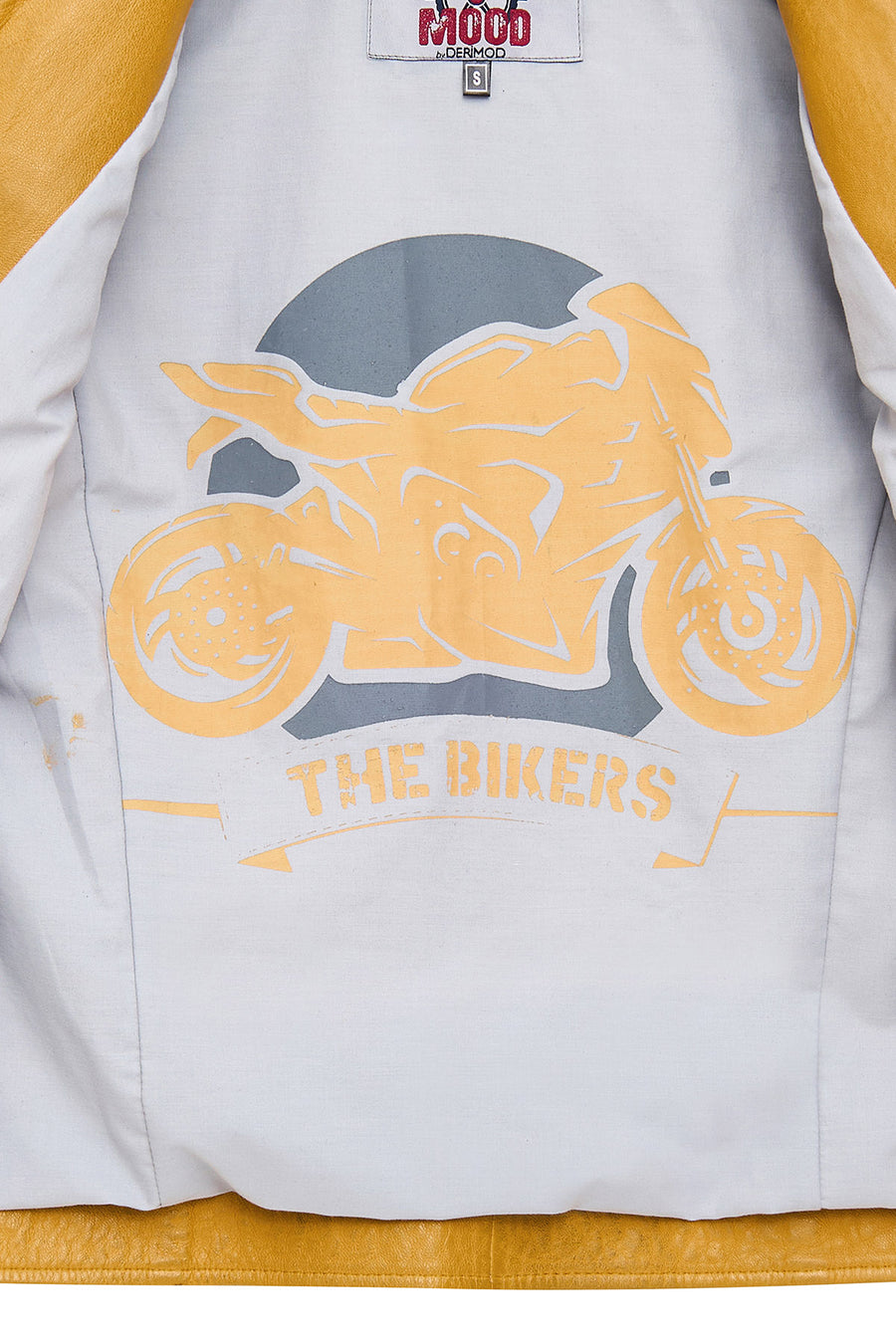 Champs Women's Yellow Embroidered Short Leather Jacket