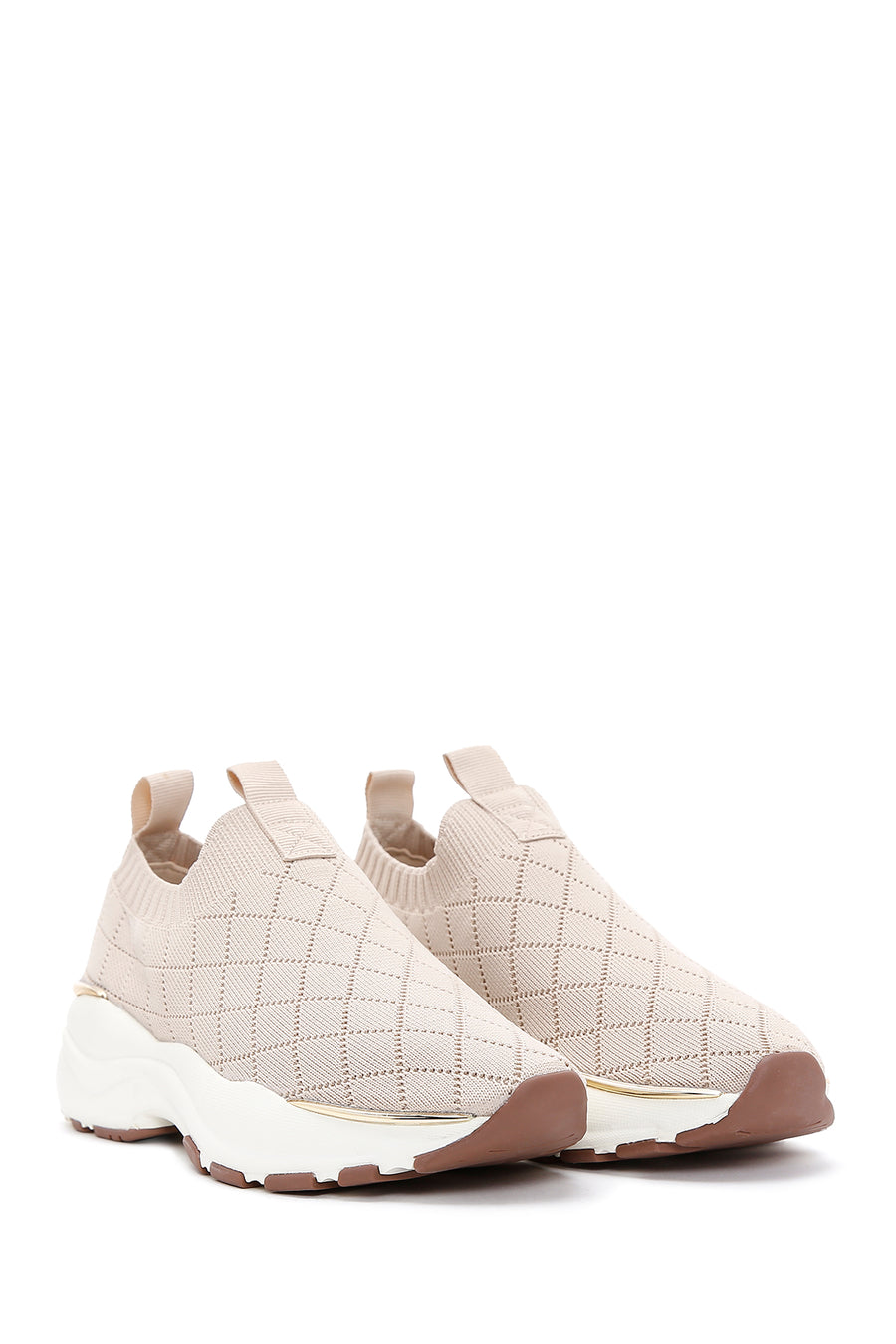 Kadın Bej Kalın Tabanlı Sneaker