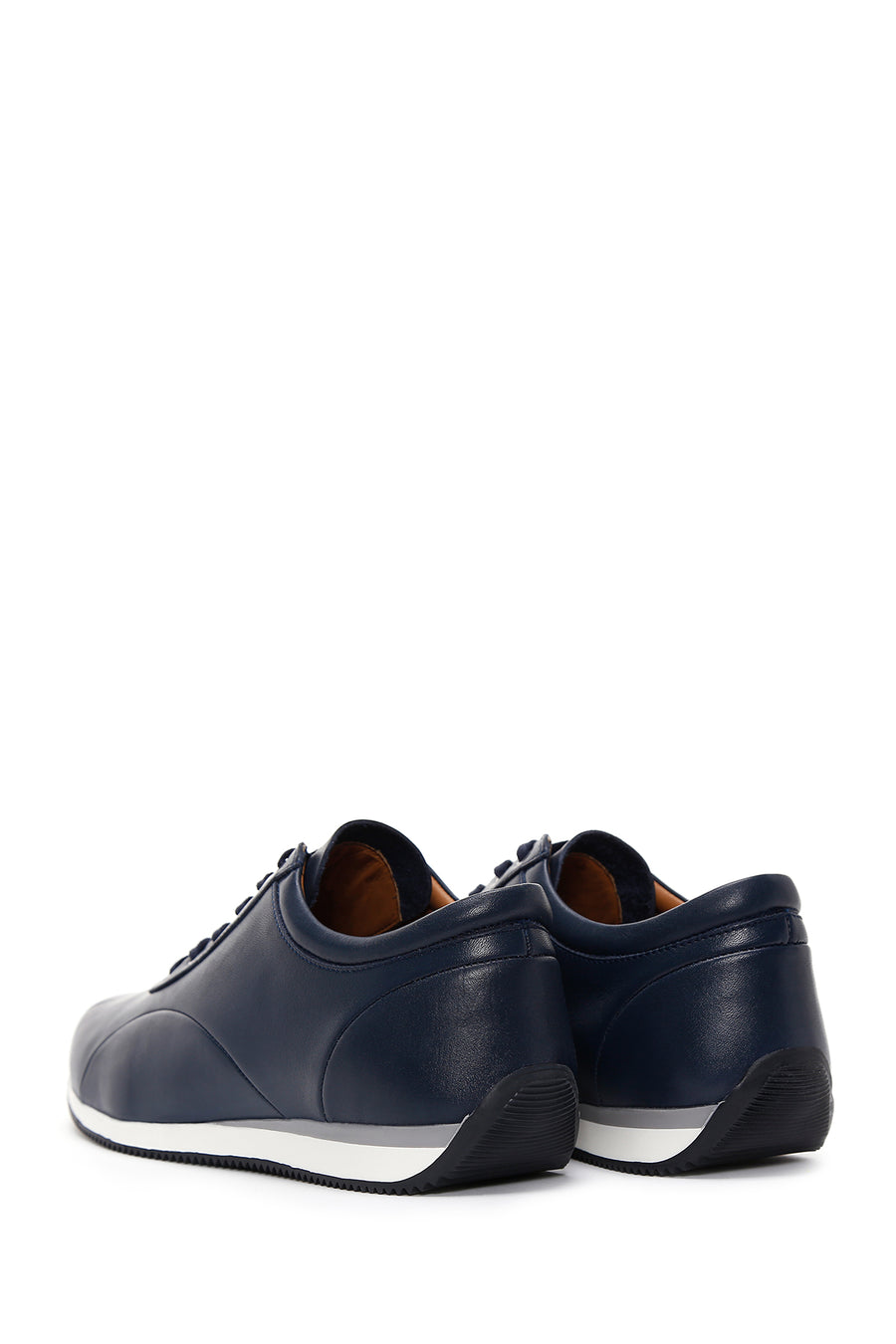 Erkek Lacivert Deri Sneaker