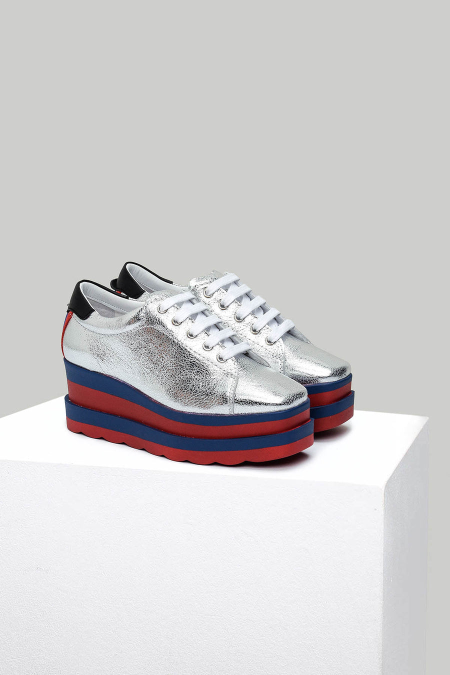 Yüksek Tabanlı Kadın Deri Sneaker