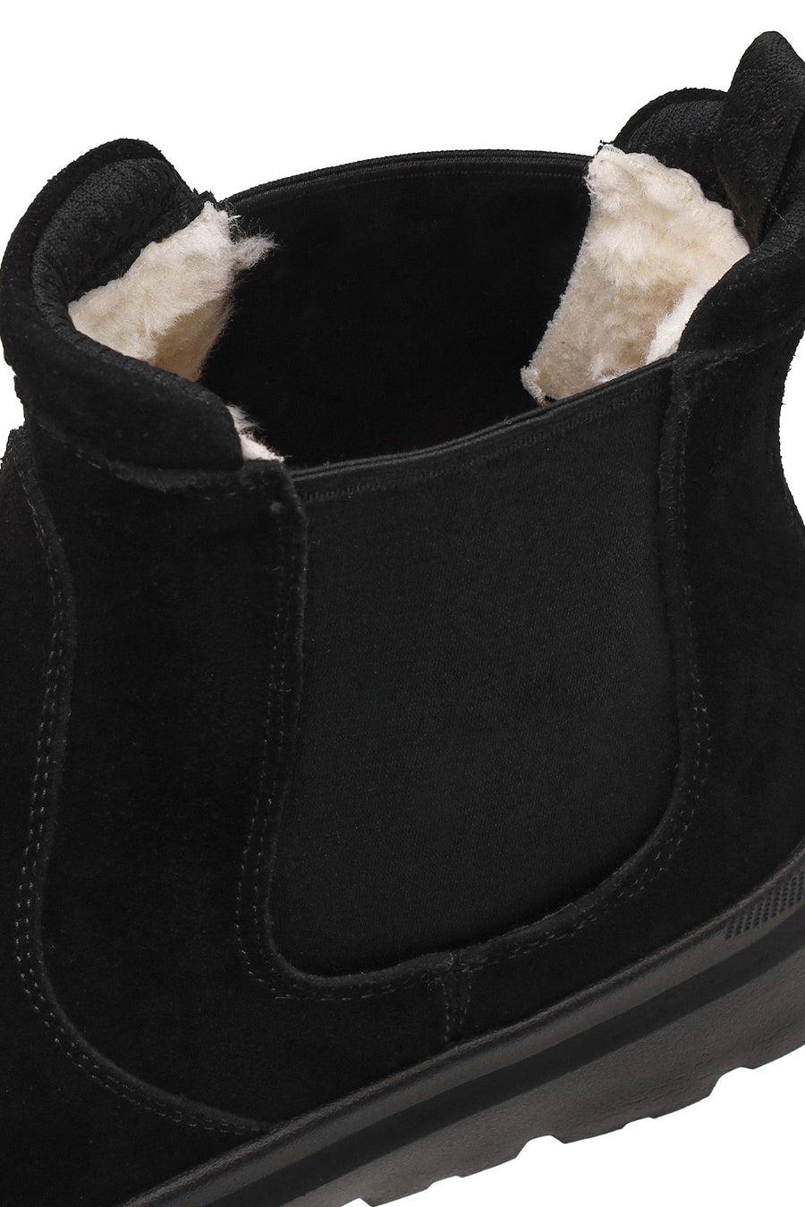 Male Black Thick-Soled Suede Chelsea Boots