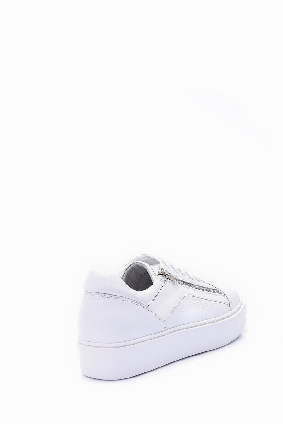 Erkek Fermuar Detaylı Deri Sneaker