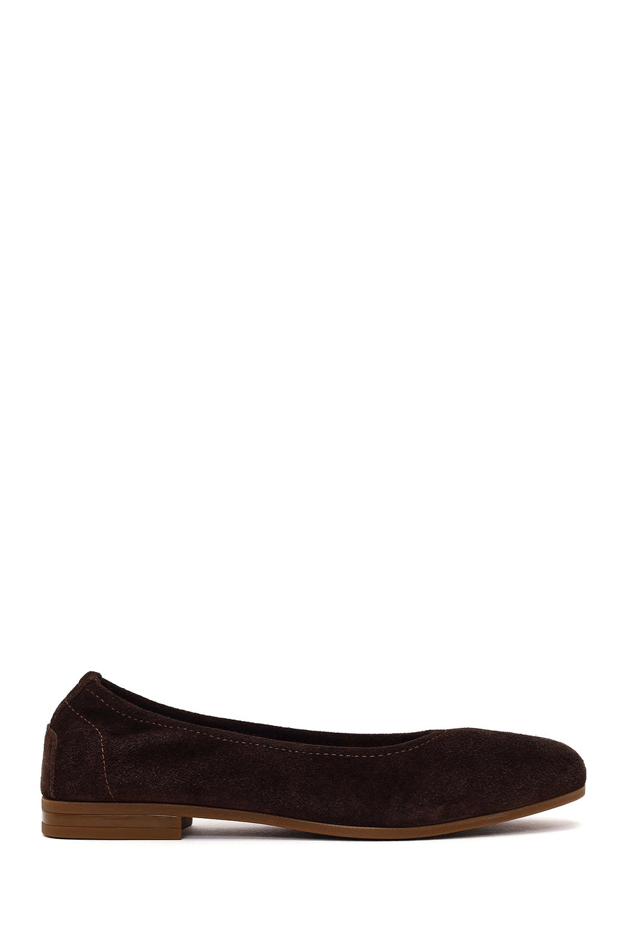 Woman Brown Suede Leather Ballet Flat 26PFD290810 | Derimod