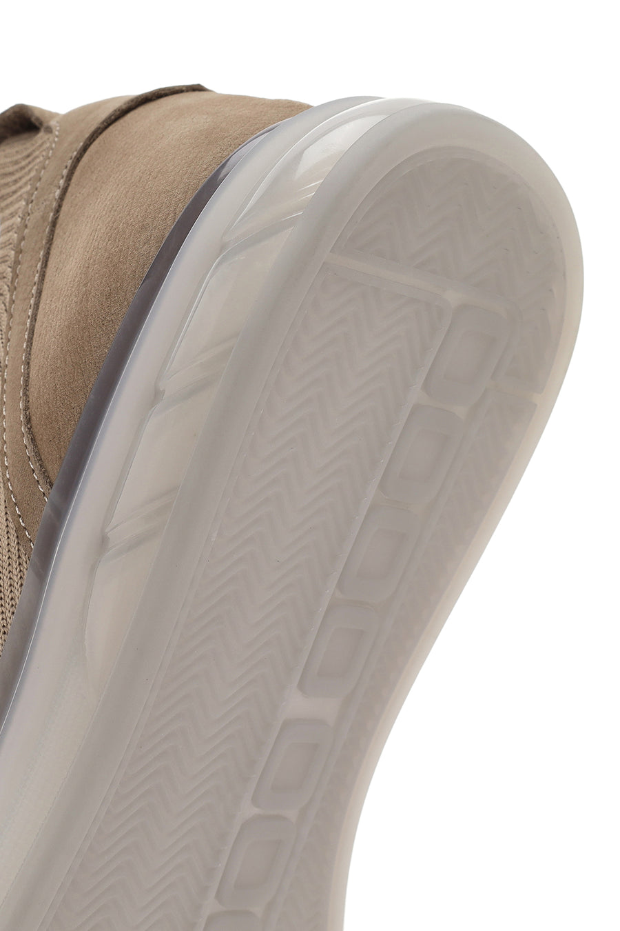 Erkek Vizon Kalın Tabanlı Bağcıklı Kumaş Sneaker
