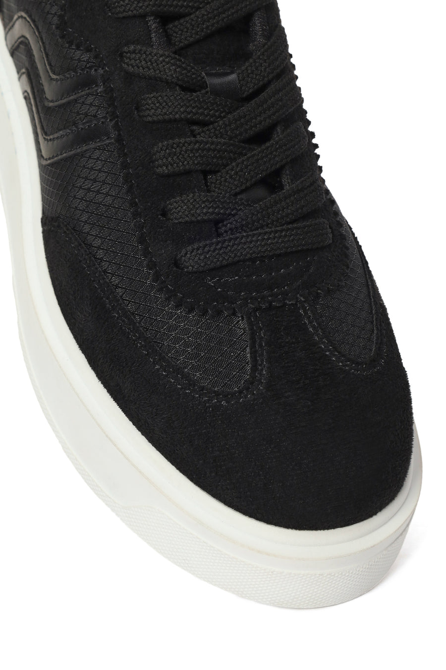 Woman Black Lace-Up Sneakers