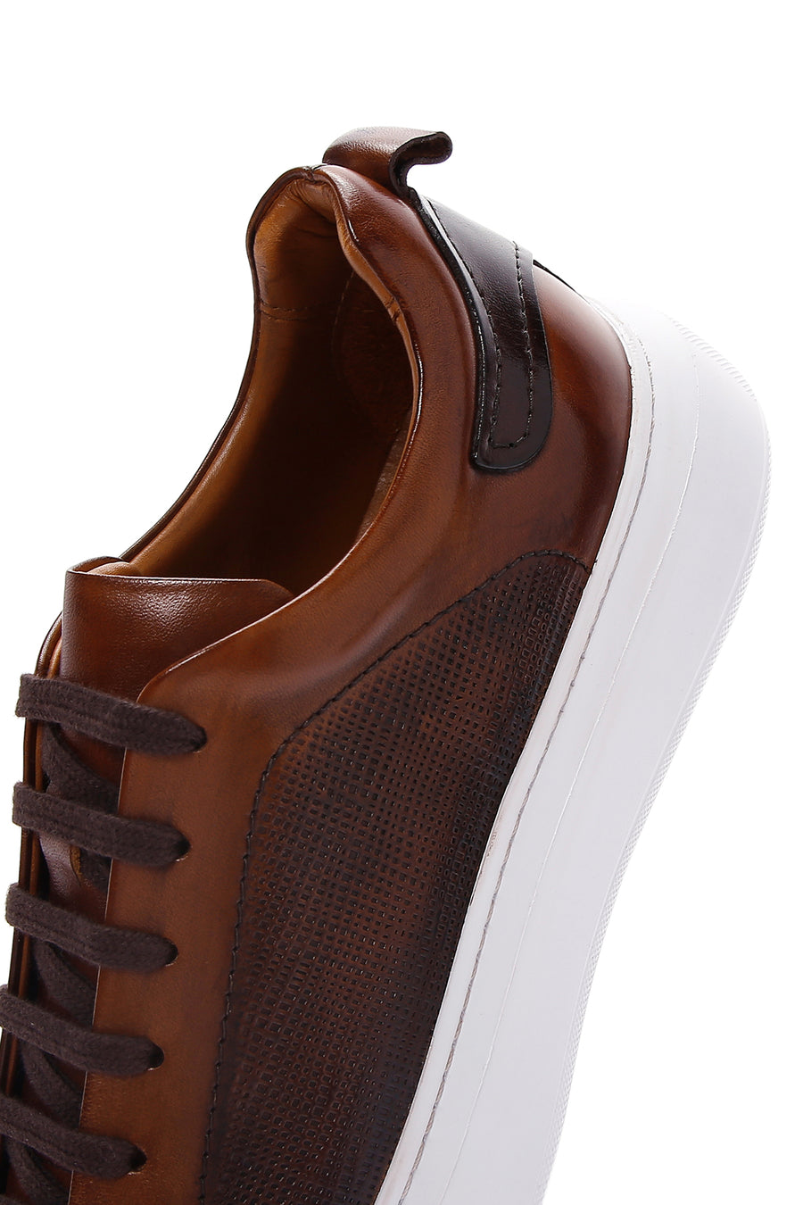 Men's Tan Leather Thick Soled Sneaker