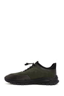 Men's Green Lace-Up Nubuck Leather Casual Sneaker | Derimod