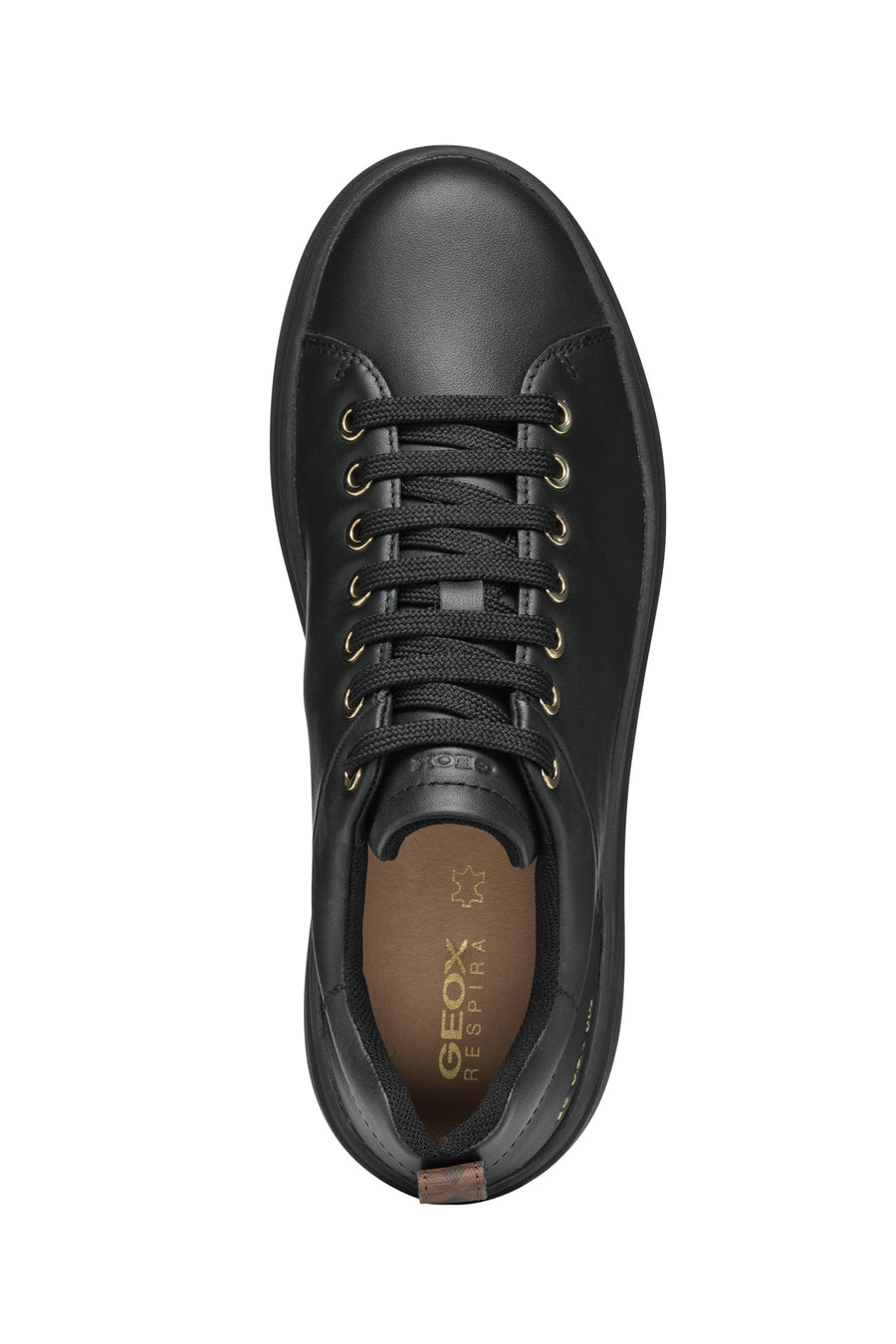 Geox Women's Black Spherica Ecub-2 Lace-Up Leather Sneaker
