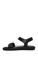 Women's Black Leather Comfort Sandals | Derimod