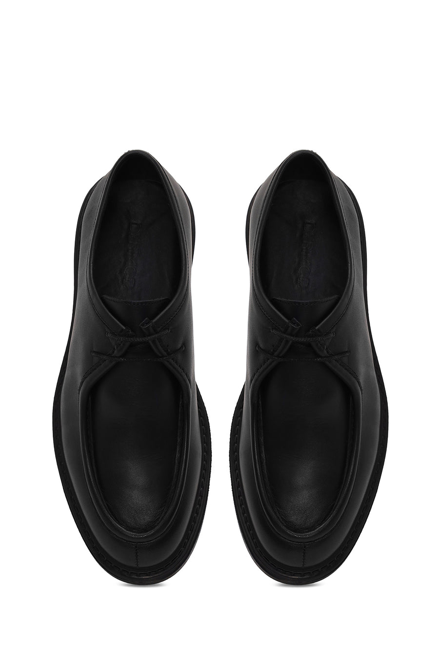 Male Black Lace-up Leather Casual Shoes