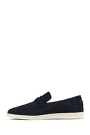 Erkek Lacivert Süet Deri Loafer | Derimod