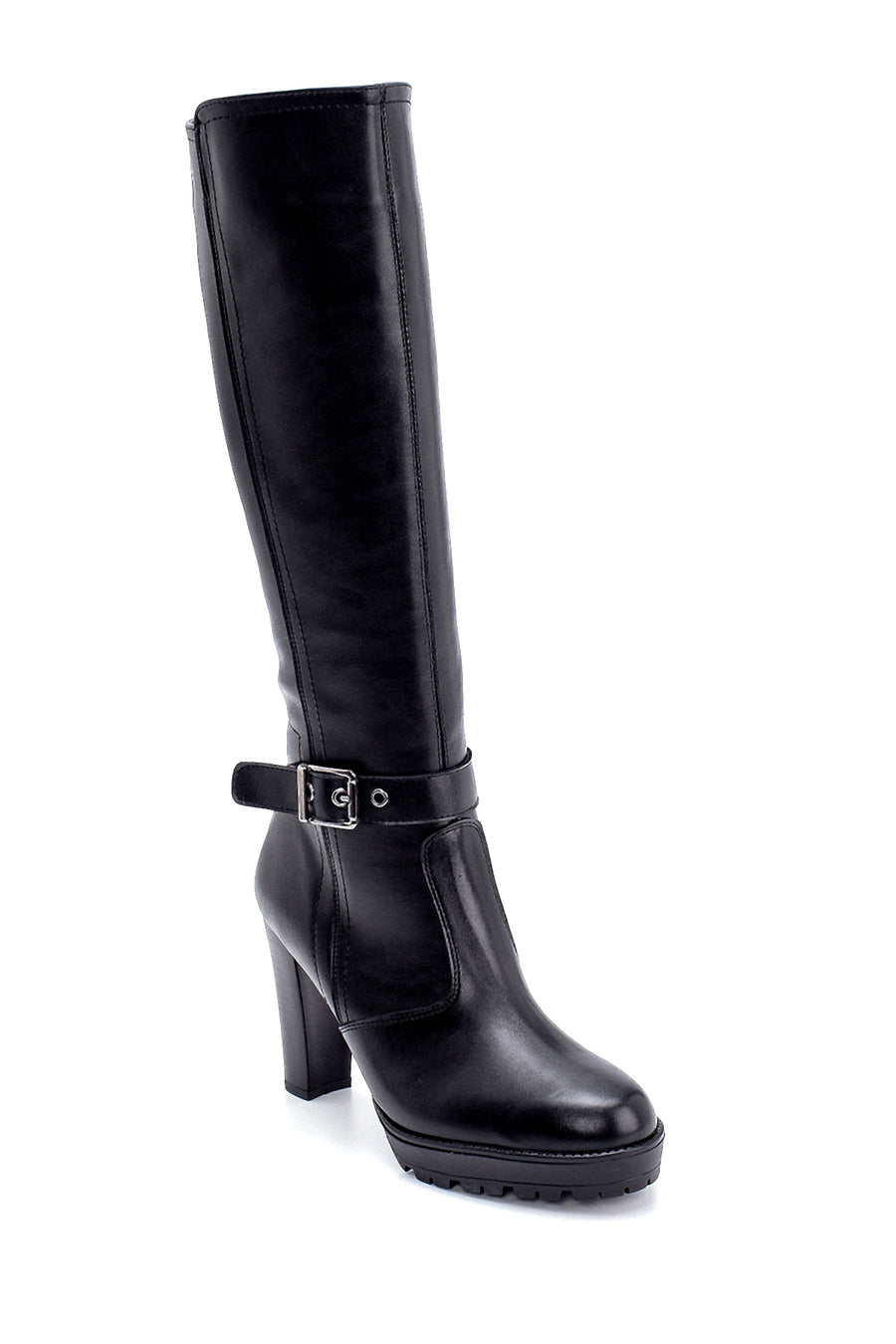 Women's Buckle Detailed Heeled Boots