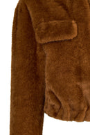 Arosa Kadın Camel Kapüşonlu Oversize Teddy Mont | Derimod