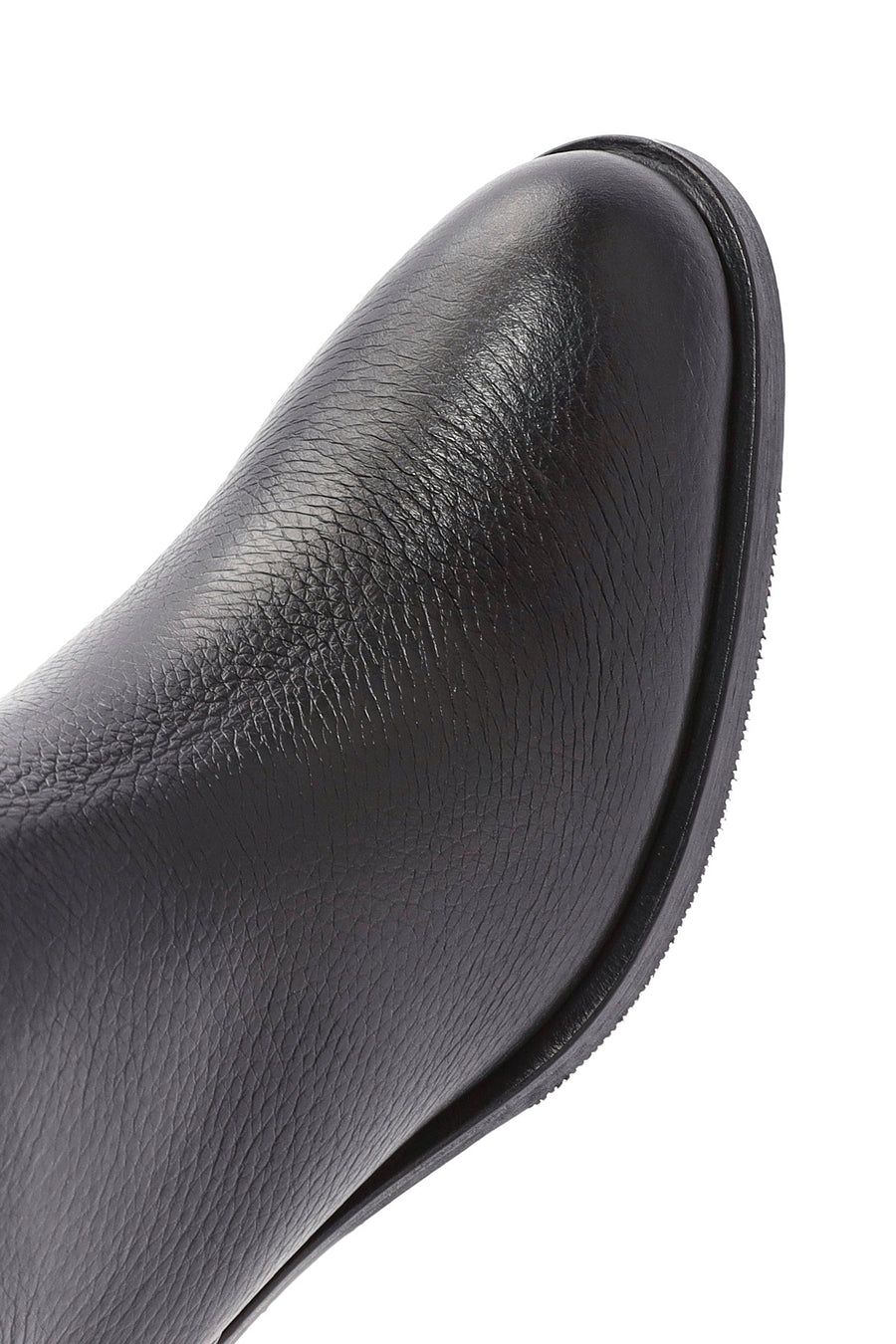Women's Black Thick Heel Leather Boots