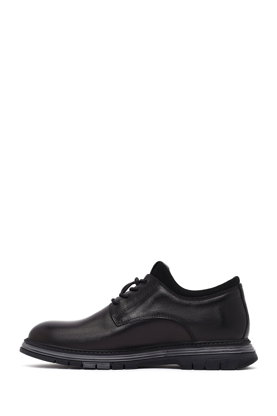 Male Black Lace-up Leather Casual Shoes